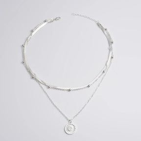 Colar Feminino Três Camadas em Prata 925 com Charme