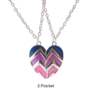 2 Pcs/Set Best Friends Pendant Necklace for Women Cute Avocado Lover Broken Heart Clavicle Chain BFF Best Friends Jewelry Gifts