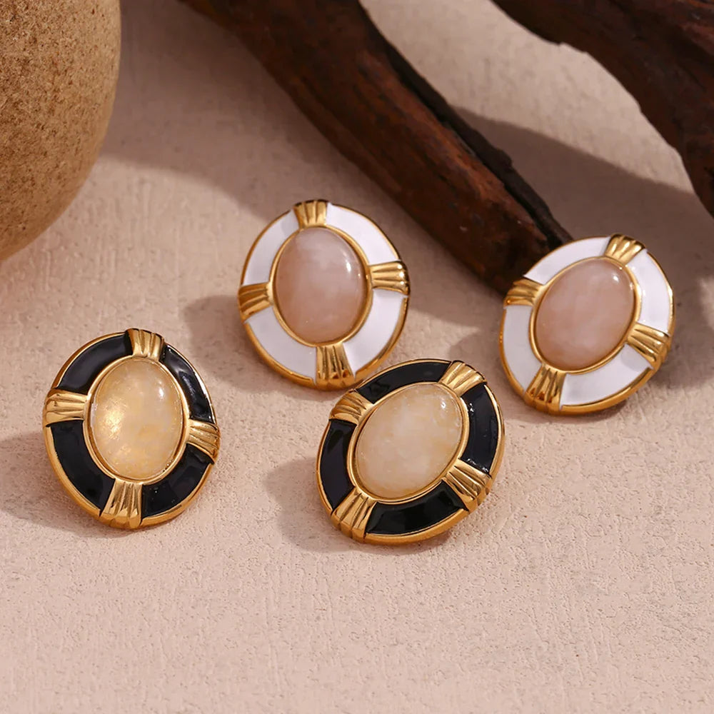 Brincos Elegância Oval com Zircônia