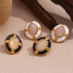 Brincos Elegância Oval com Zircônia
