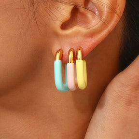 Brincos Esmaltados Elegantes em Cores Pastel