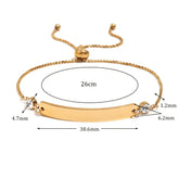 Pulseira Elegante com Placa de Zircônia Ajustável