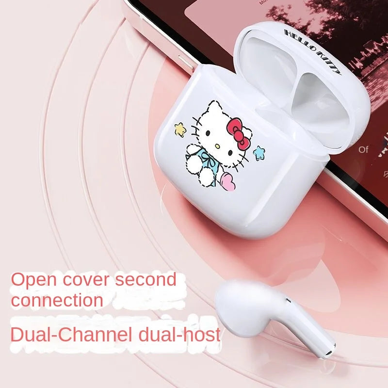 Fones NOVO desenho animado Hello Kitty fones de ouvido Bluetooth semi-in-ear mini fones de ouvido sem fio com cancelamento de ruído kids