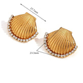 Brincos de Concha com Zircônia e Ouro 18K