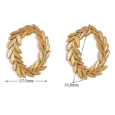 Brincos de Argola Folheados a Ouro com Design de Folhas