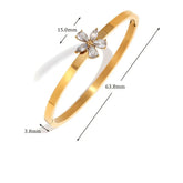 Pulseira Flor de Zircônia Banhada a Ouro 18K