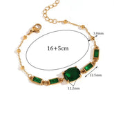 Pulseira Elegante Verde com Zircônia e Aço Inoxidável