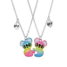 2Pcs/set Cute Koala Pendant Best Friend Forever Girl BFF Chain Necklaces for Daughter Party Birthday Gift Jewelry Wholesale