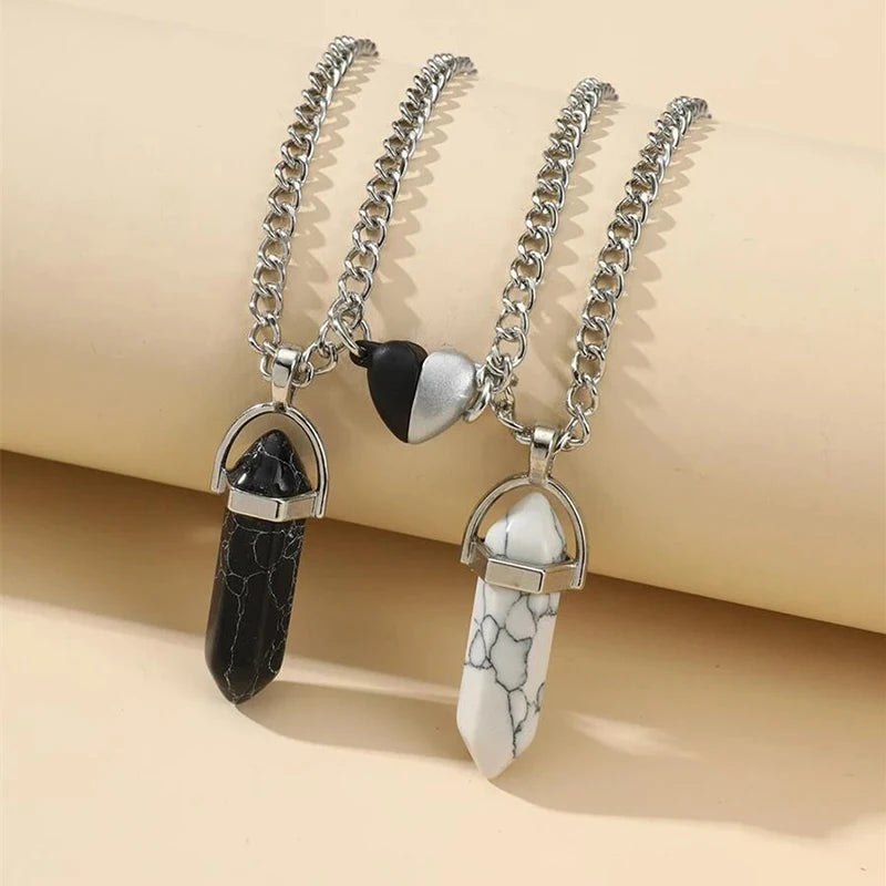 Colar de Casal Yin Yang com Pingente de Cristal