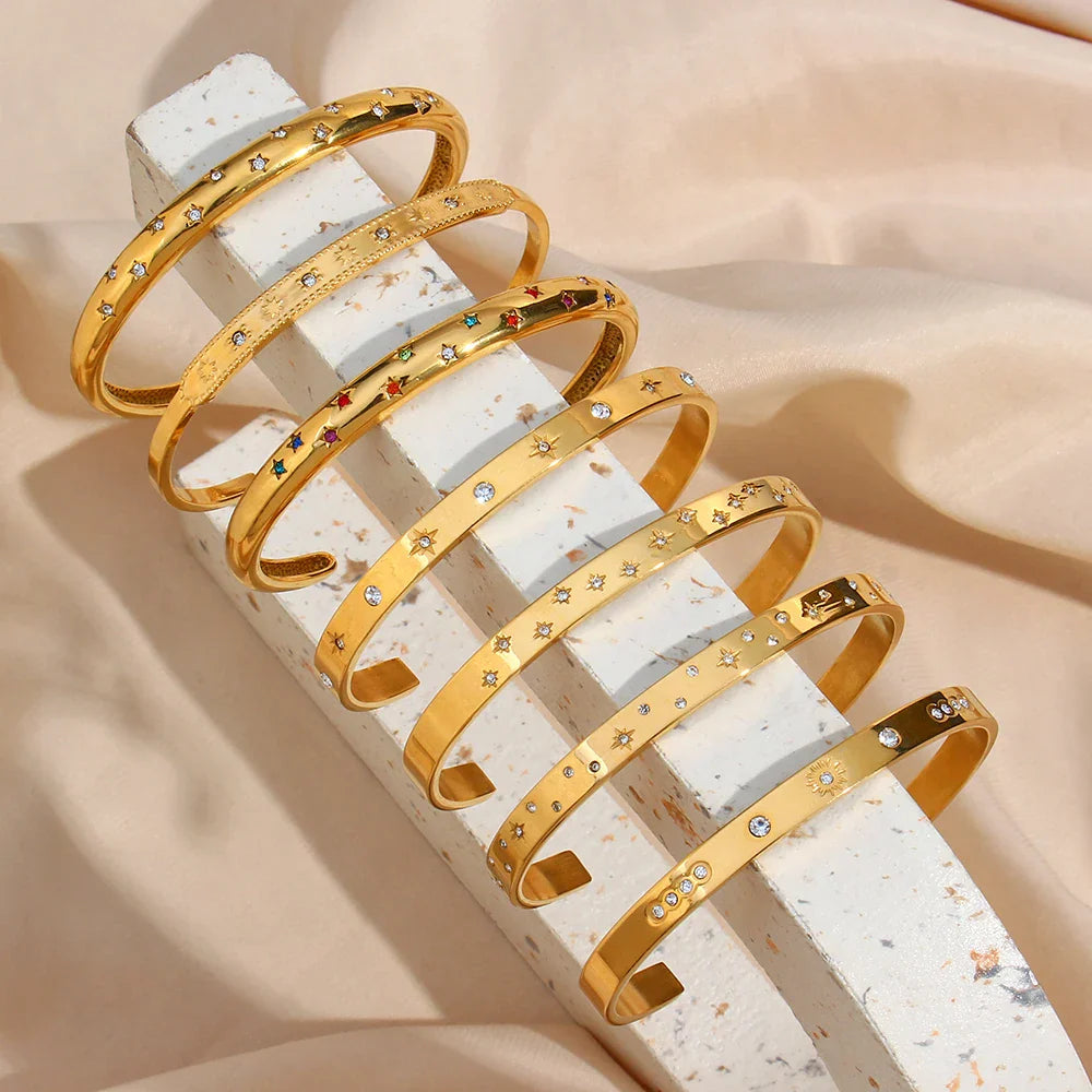 Pulseira Estrela e Lua Banhada a Ouro 18K AustinGold