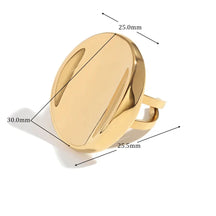 Anel Elíptico Curvo Banhado a Ouro 18K