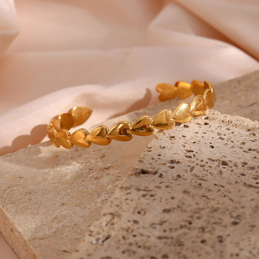 Pulseira Coração Trançado Banhada a Ouro Burnetts