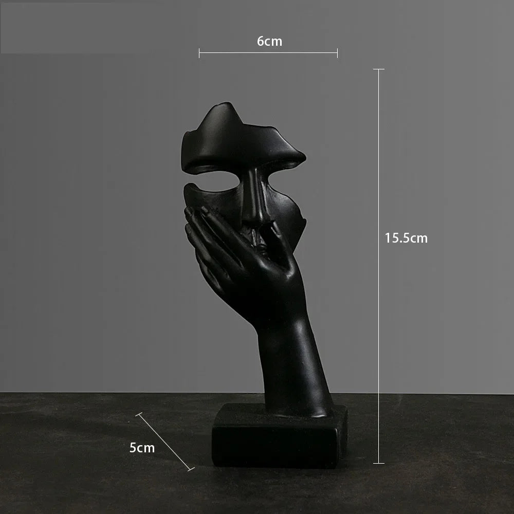 O Silêncio é Ouro - Estatueta Pensador de Arte Abstrata