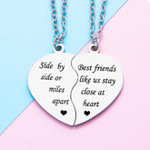 2 Pcs/Set Father Daughter Mother Son Necklace Stainless Steel Heart Puzzle Pendant Necklace Family Jewelry