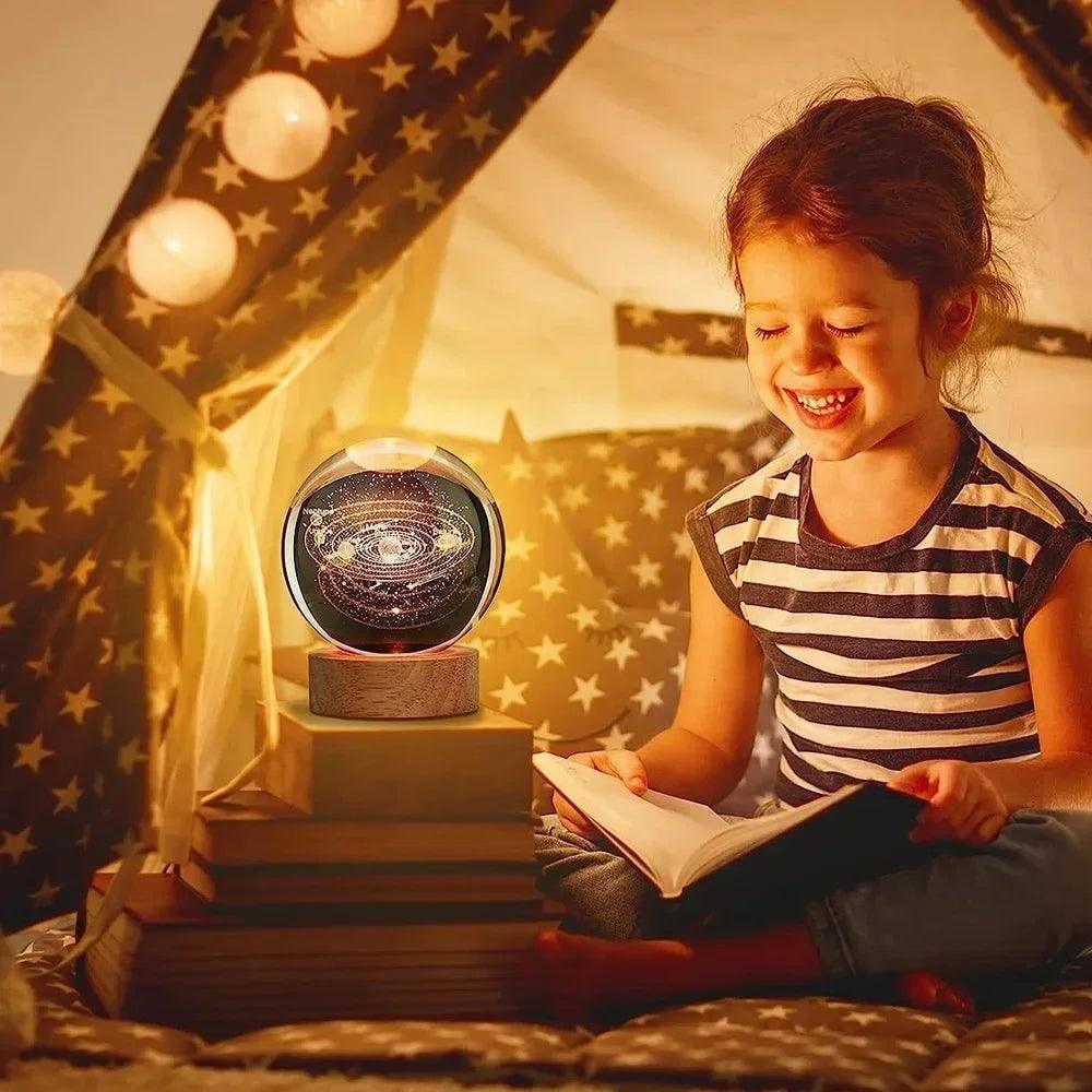 Luminária LED USB com Bola de Cristal Galáxia