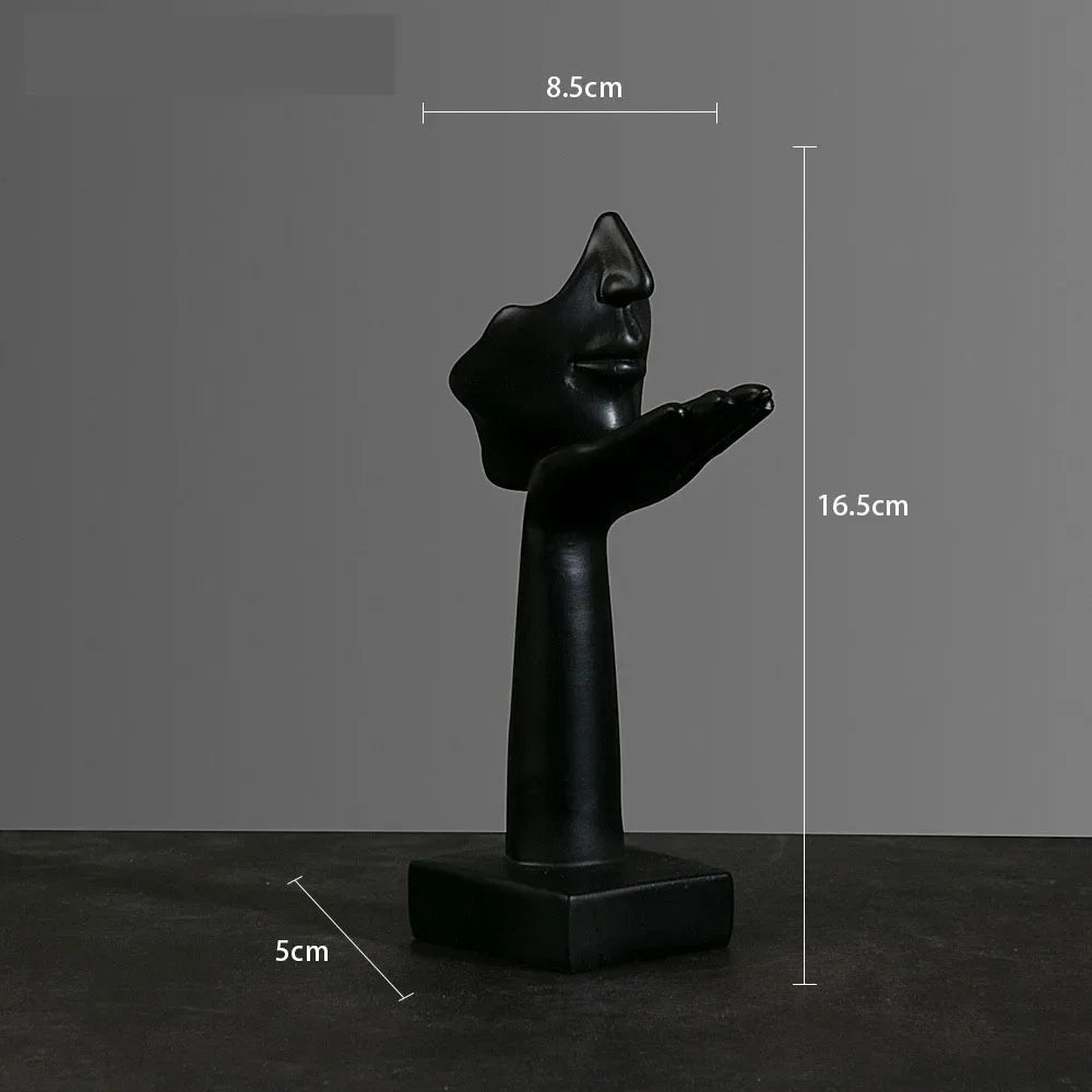 O Silêncio é Ouro - Estatueta Pensador de Arte Abstrata