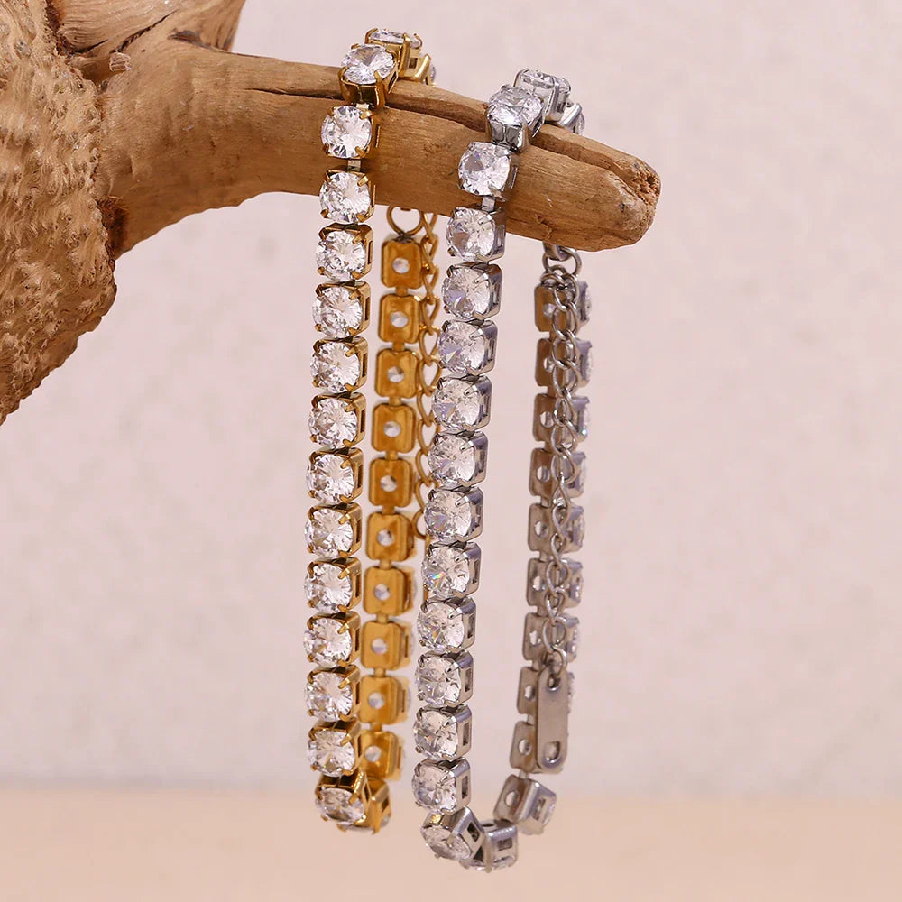Pulseira de Zircão Banhada a Ouro 18K Burnetts