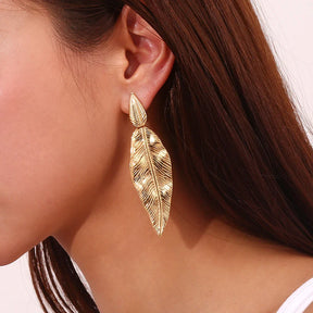 Brincos Folha de Ouro Elegante