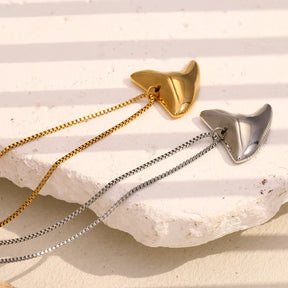 Colar Pingente Raia Manta Minimalista em Aço Inoxidável 18K