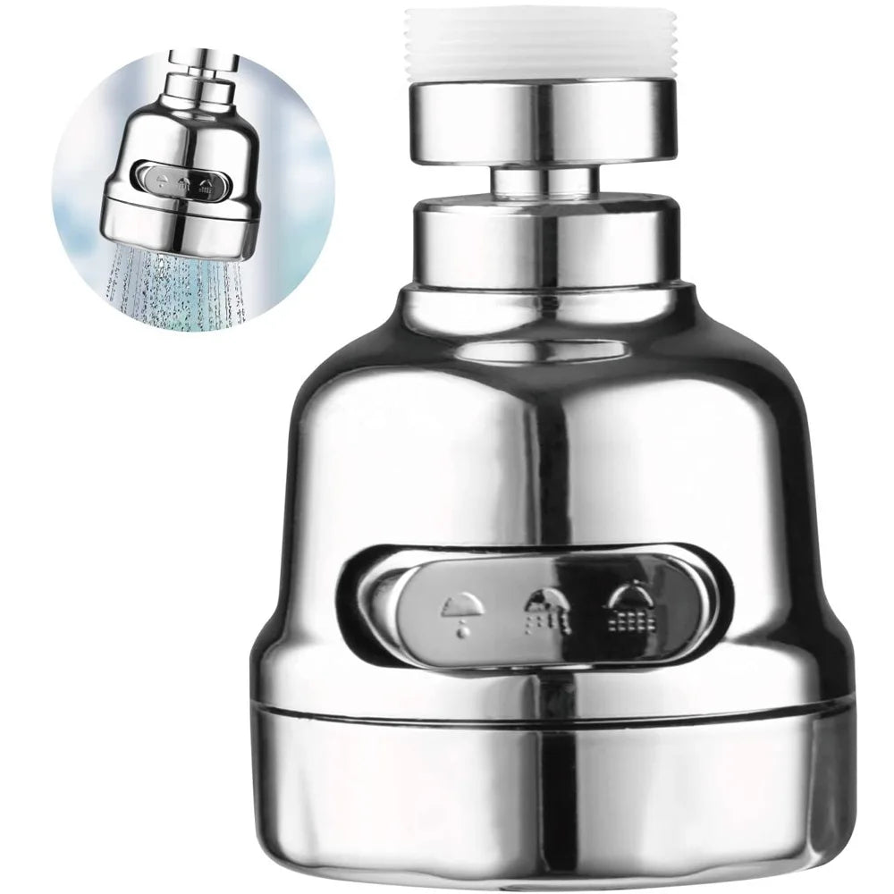 Torneira giratória 360 graus para cozinha, aerador ajustável, modo duplo, pulverizador, filtro, difusor, economia de água, bico, conector de torneira de banho