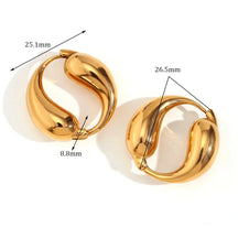 Brincos de Argola Duas Gotas Banhados a Ouro 18K