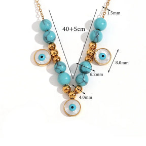 Colar Elegante com Pérolas e Turquesa