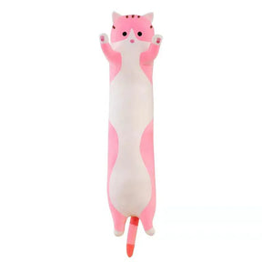 Almofada Felpuda Longa em Formato de Gatinho