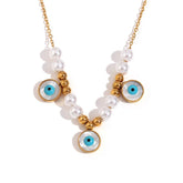 Colar Elegante com Pérolas e Turquesa
