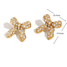 Brincos Elegantes de Laço com Zircônia e Pérolas