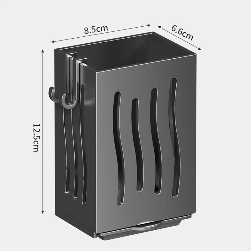 Rack de utensílio de cozinha de 1 peça-suporte de pauzinho de drenagem multifuncional, caixa de armazenamento de talheres de parede ou independente, plástico