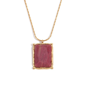 Colar Elegante com Pingente de Pedra Natural