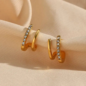 Brincos Huggie de Cristal Luxo da Burnetts