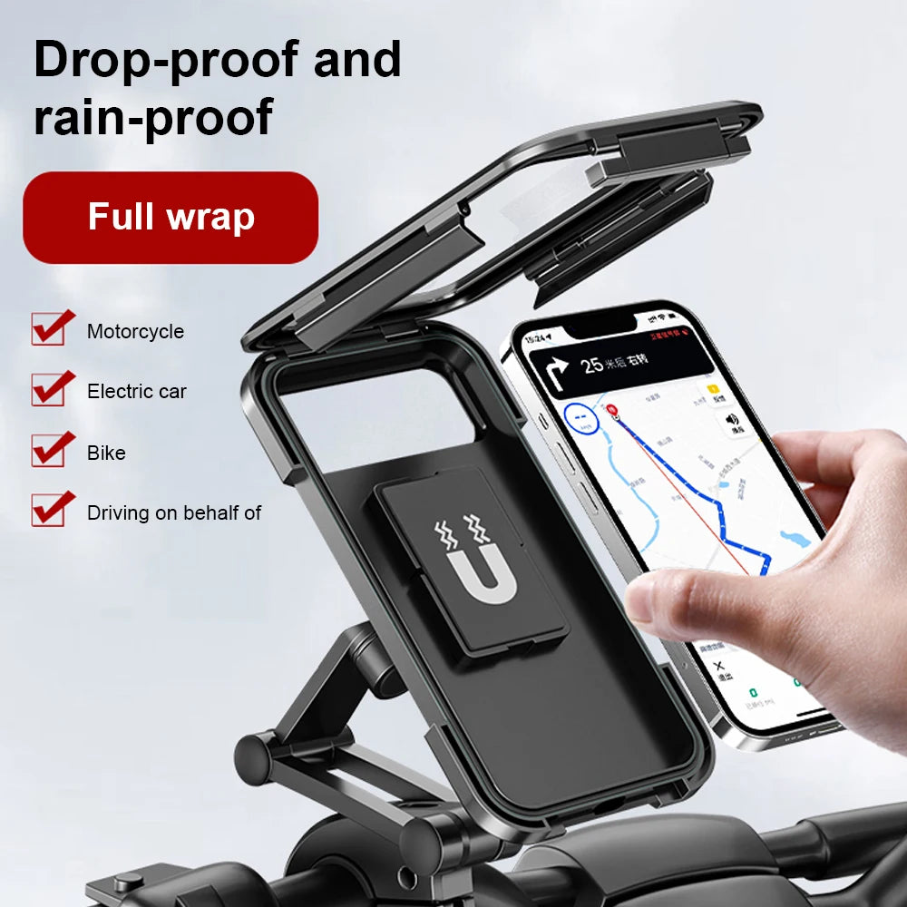 Suporte universal para celular para motocicleta, à prova d'água, gps, rotação 360 °, ajustável, para motocicleta