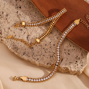 Pulseira de Zircônia Banhada a Ouro 18K Burnetts