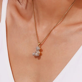 Colar Pingente Ursinho Banhado a Ouro 18K