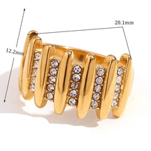 Anel de Zircônia Luxuoso em Aço Inoxidável 316L