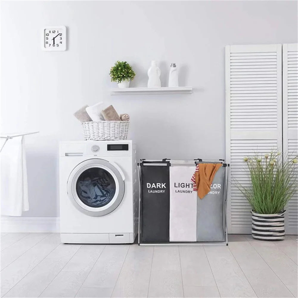 Cesto de Roupas Criativo com Divisórias Impermeável