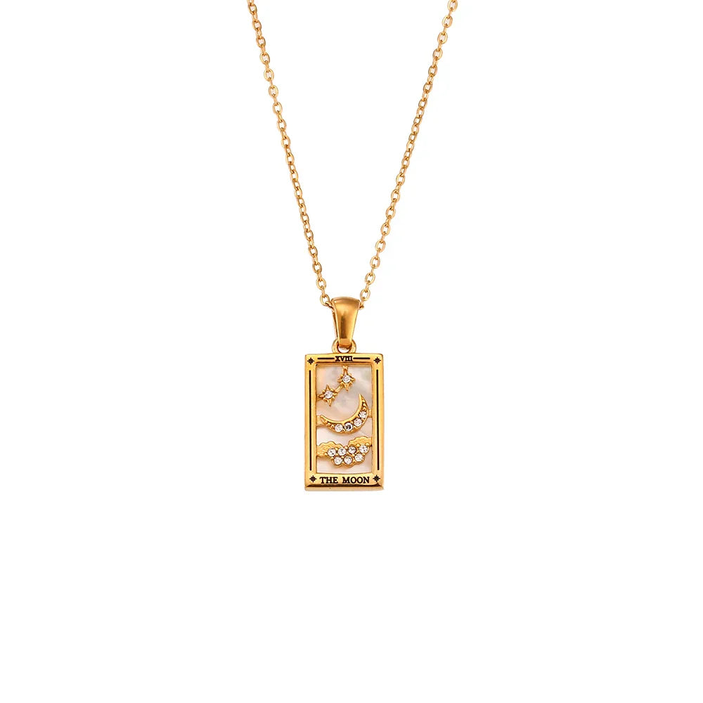 Colares Tarot de Aço Inoxidável com Zircônia