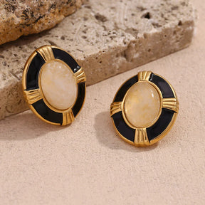 Brincos Elegância Oval com Zircônia