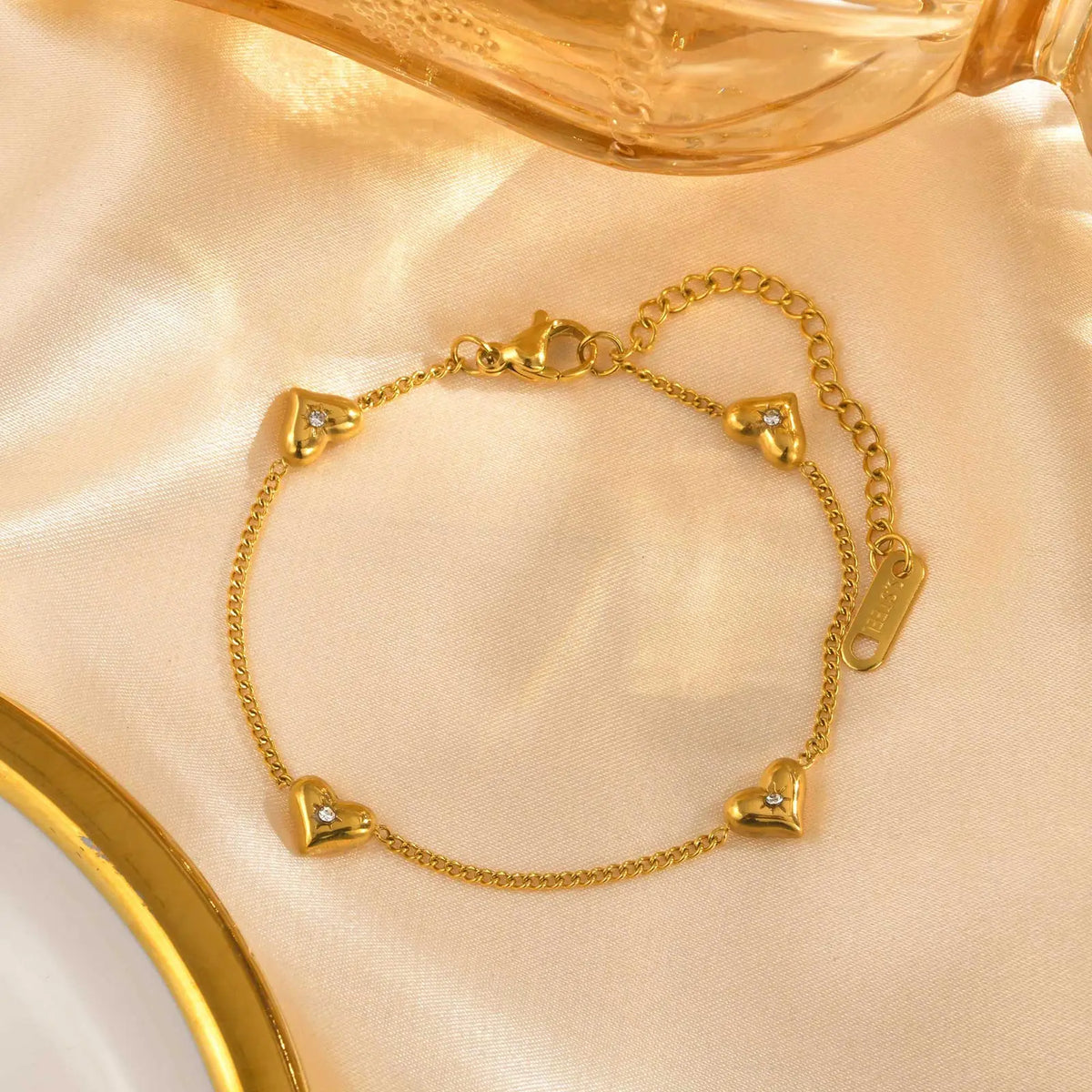 Pulseira Coração Dourado Vintage Myfresty