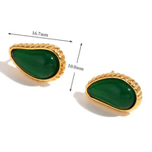 Brincos Gota de Água com Zircônia em Aço Inoxidável