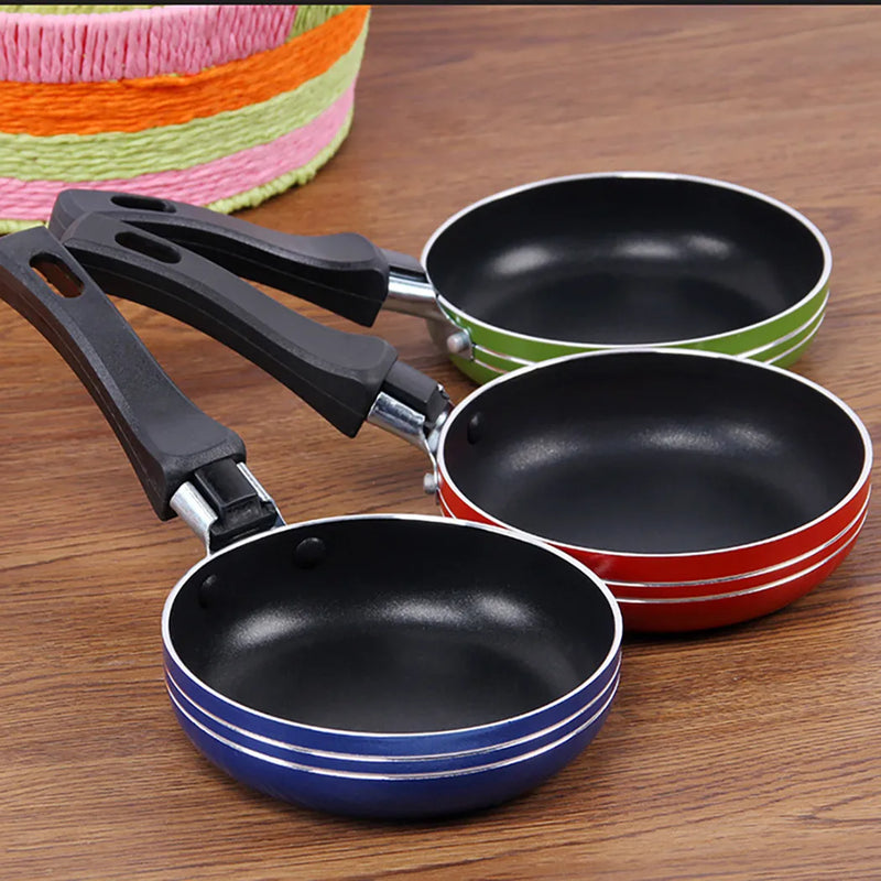 Mini frigideira de aço antiaderente de 12cm/14cm/16cm, panela de cor aleatória para panelas de cozinha