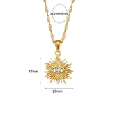 Colar Elegante de Zircônia Solar com Olho Grego