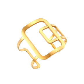 Pulseira Geométrica Dourada em Aço Inoxidável