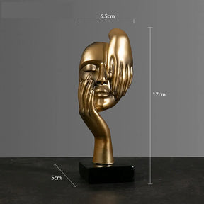 O Silêncio é Ouro - Estatueta Pensador de Arte Abstrata