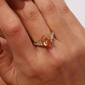 Anel de Luxo Belle com Cristal Champagne