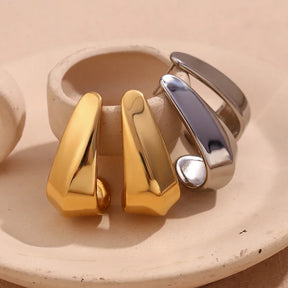 Brincos Elegância Geométrica Banhados a Ouro