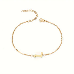 Pulseira Minimalista com Letras em Aço Inoxidável
