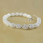 Pulseira Geométrica de Prata Esterlina 925 para Mulheres