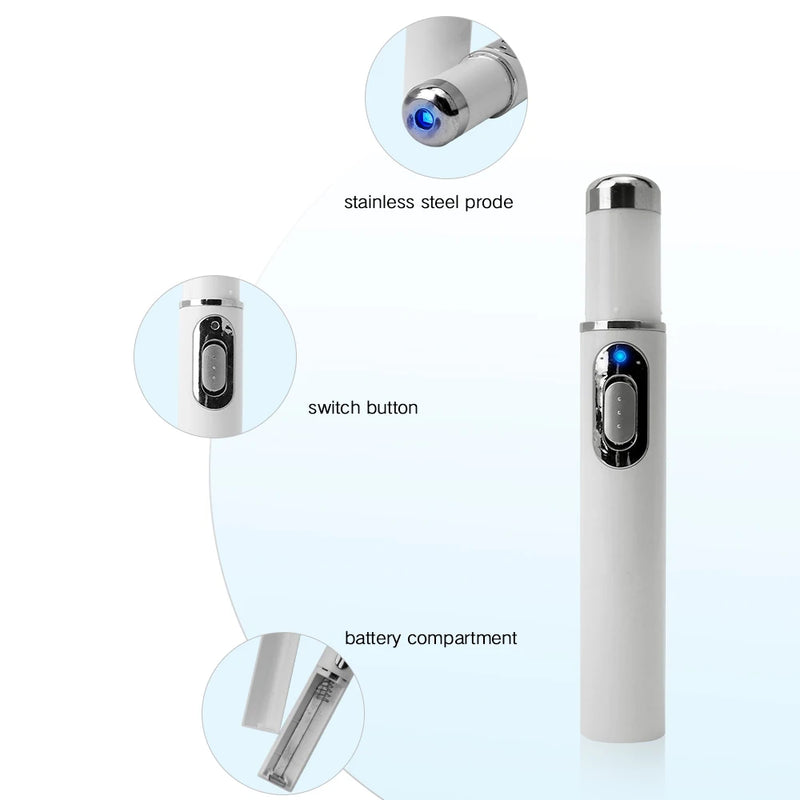 Caneta laser para remoção de rugas e acne, remoção de manchas de pele, anti-varicosas, tratamento de veias de aranha, luz azul médica, máquina facial